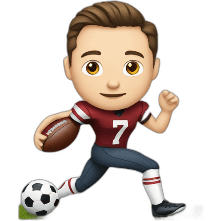 Elon musk Play a football emoji