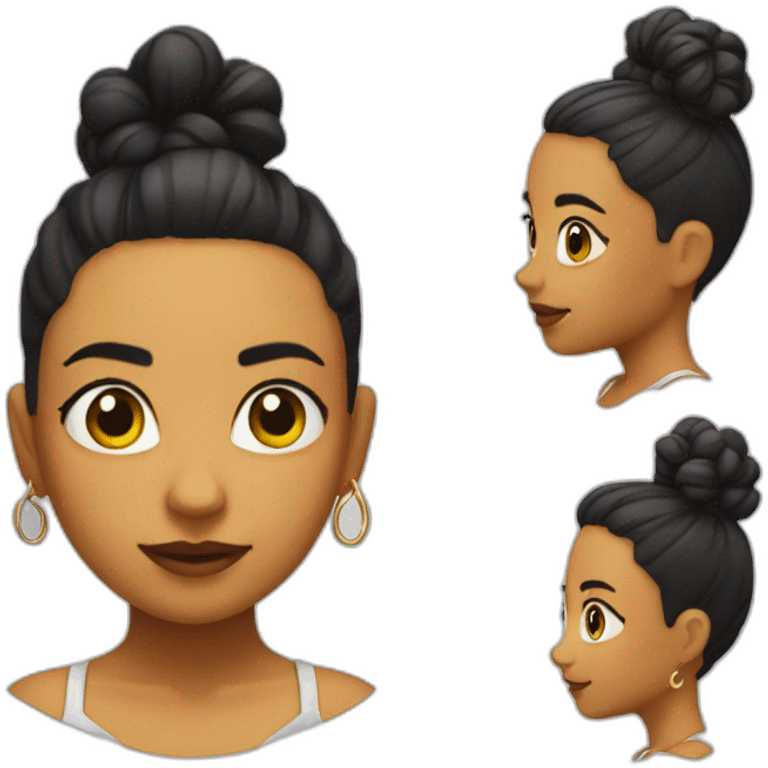 Chica pelinegra con piercing en la nariz emoji