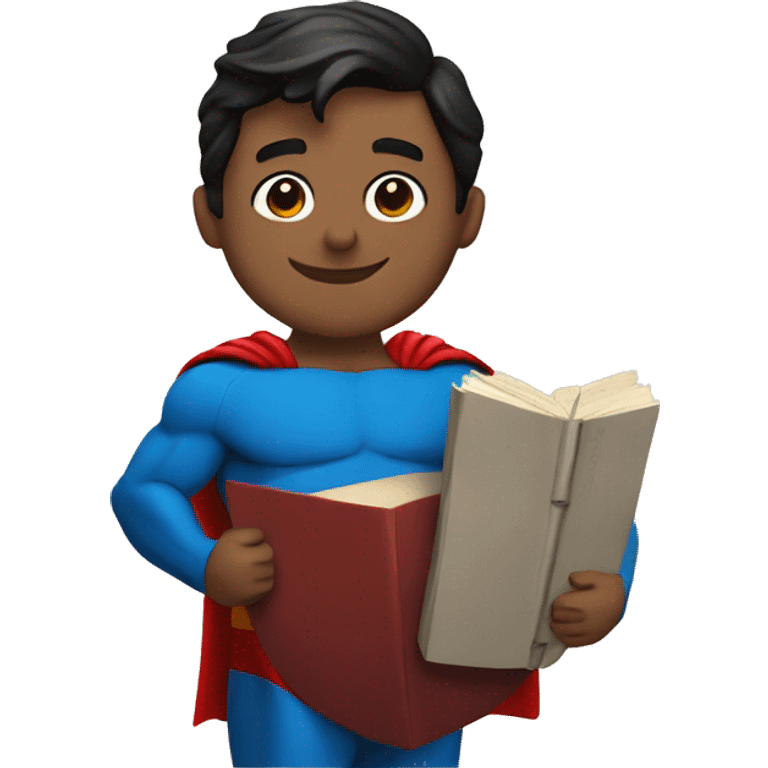 
superman holding a book emoji