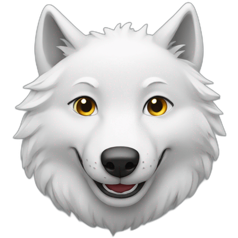 white wolf smiling emoji