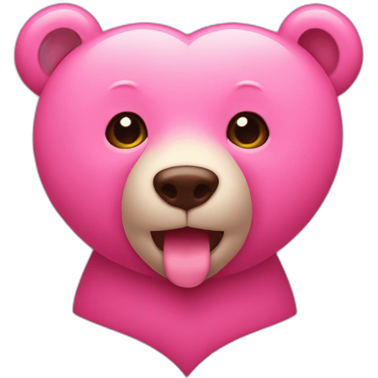 Bear pink heart emoji