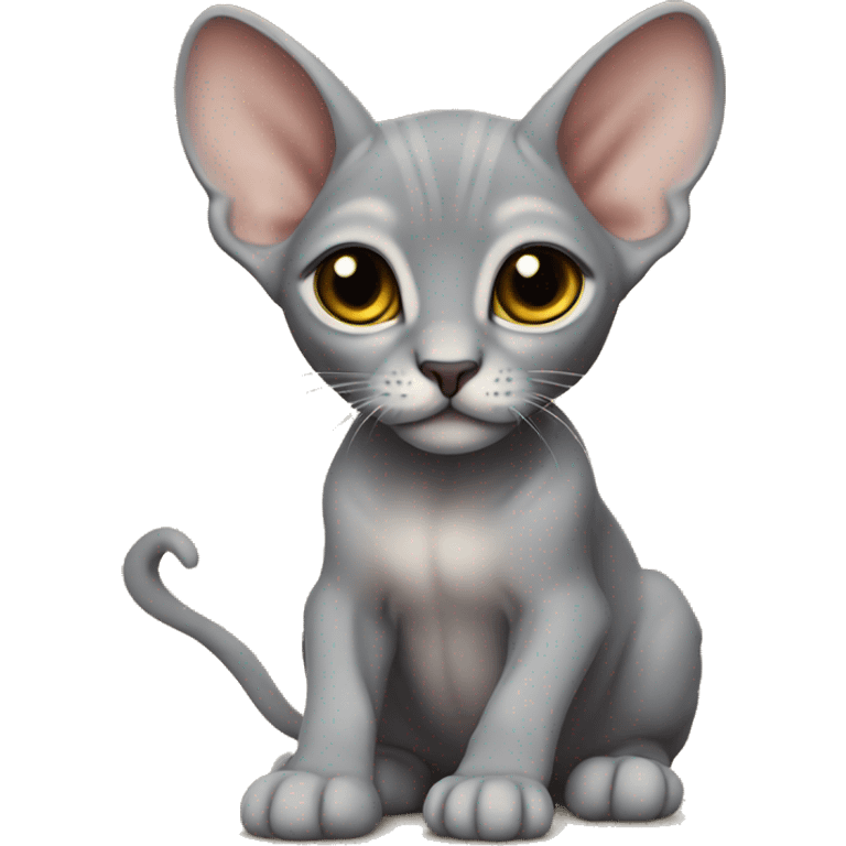 Grey sphinx kitten emoji