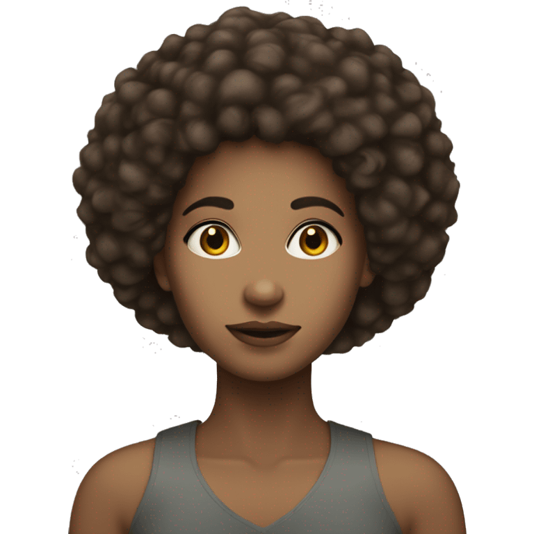 Poc girl with hair eyes brunette Afro hair  emoji