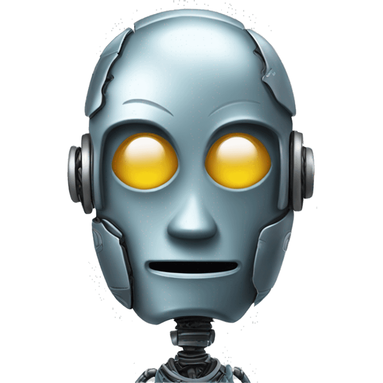 a robot sweating and smiling nervously emoji