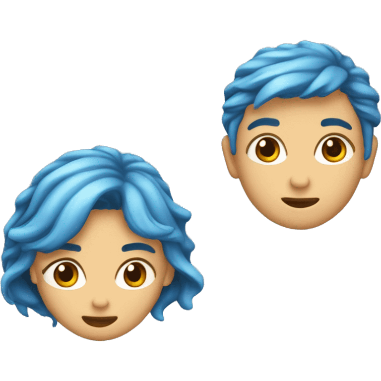 Criar um emoji do busto de uma criança loira de olhos azuis esverdeados, com uma pequena falha no cabelo que é penteado para esquerda emoji