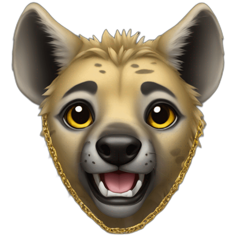 hyena wearing a hoodie and gold chain emoji