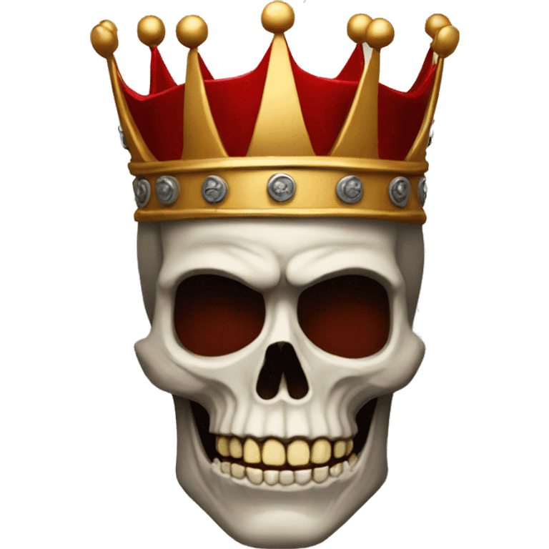 make a red skull with a crown on its head emoji