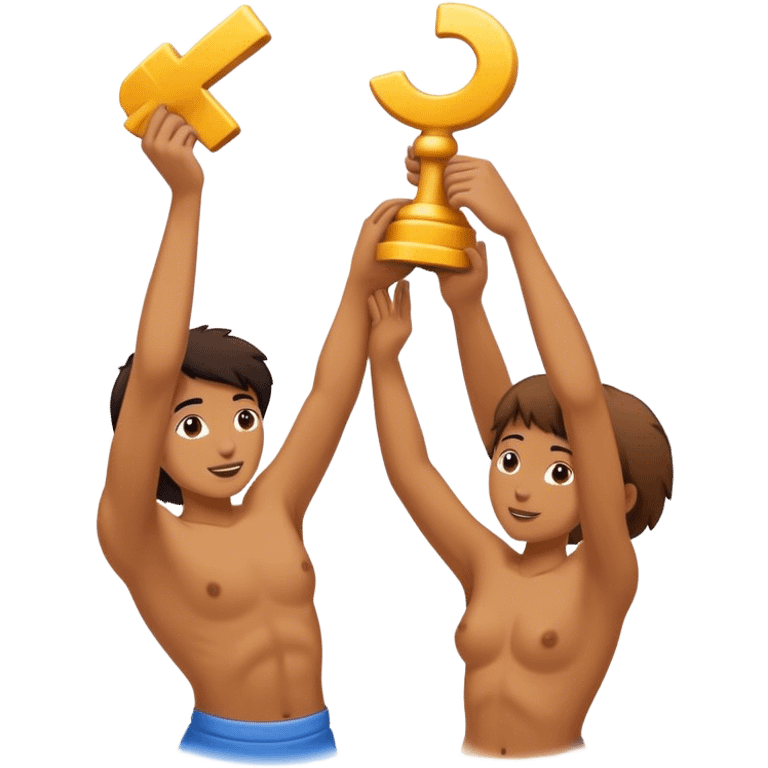 two people helping each other up teamwork  emoji