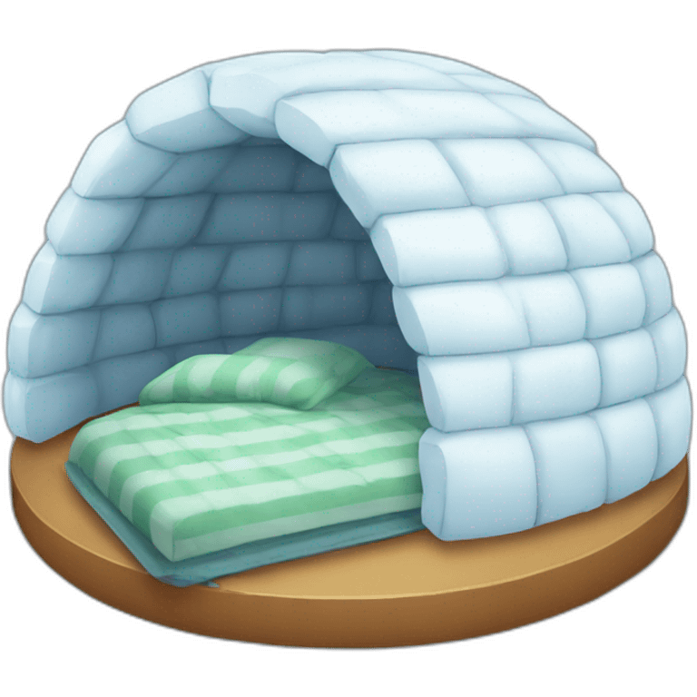 igloo with sleeping bed emoji