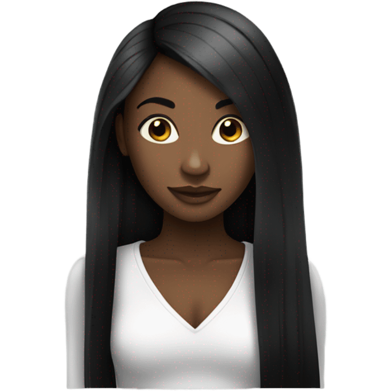 Pretty black girl with black hair emoji