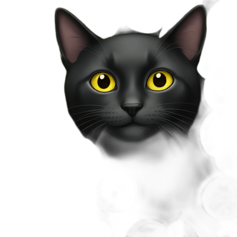 black cat on lemon emoji