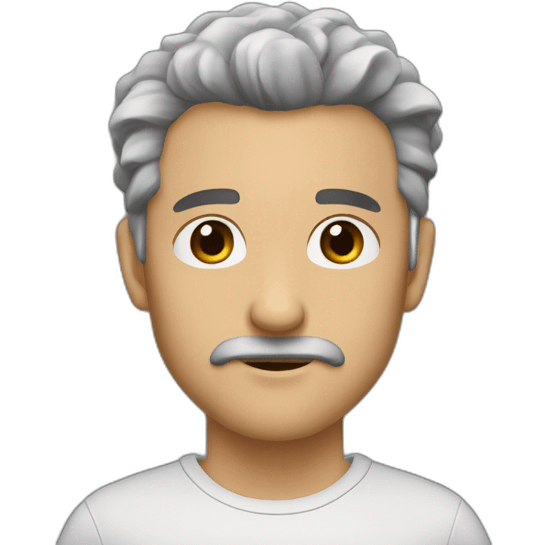 man grey hair brown eyes 3 days of goatee emoji