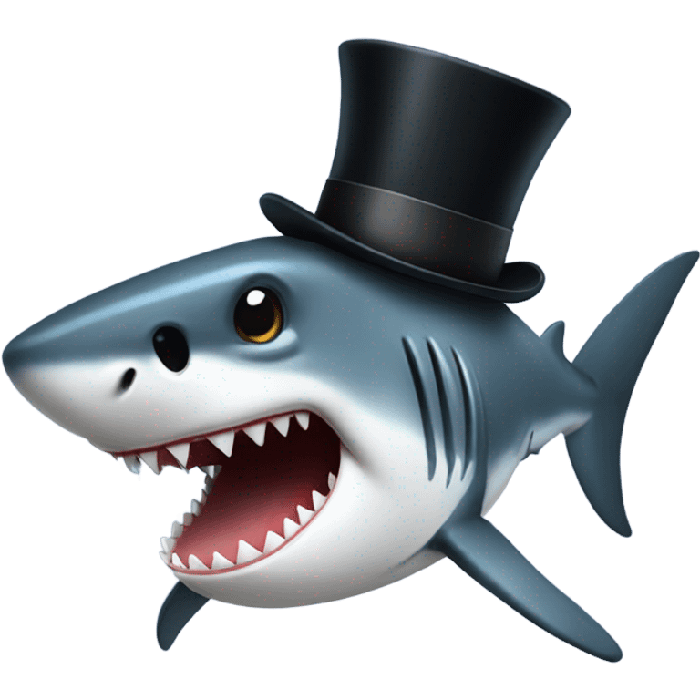 Shark with a top hat emoji