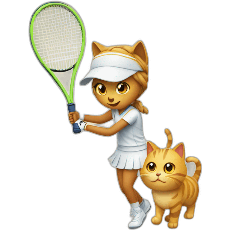 Tennis with cat emoji