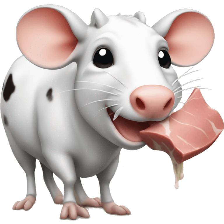 A rat eating cow emoji