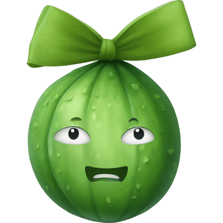 Cucumber with bow around it  emoji