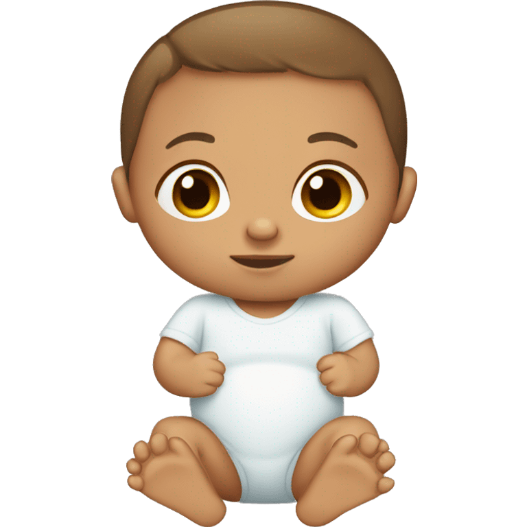 Newborn baby with tan skin and brown hair  emoji