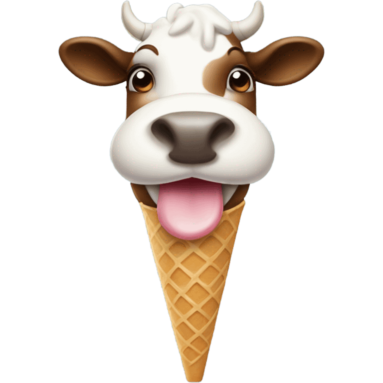 cow eating ice cream emoji