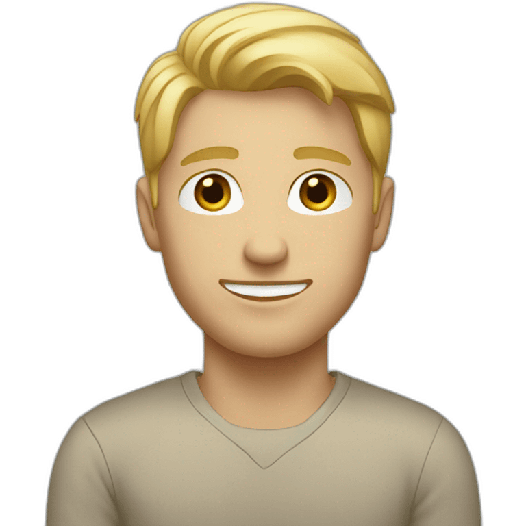 blonde guy with basic clothes with neutral colors emoji