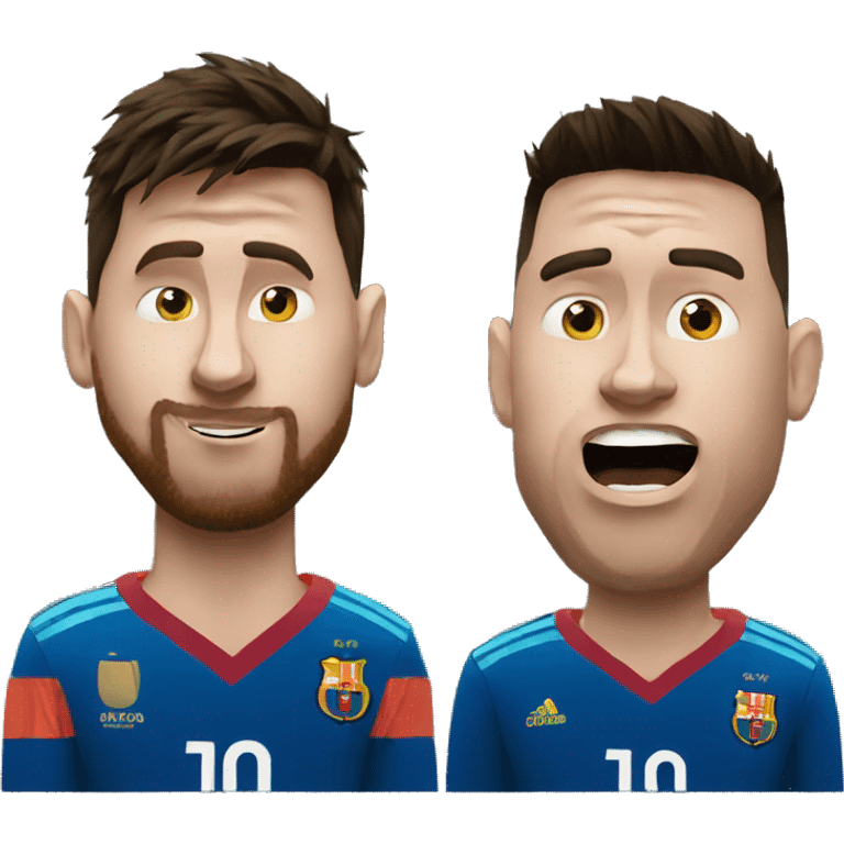 Messi with world cup and ronaldo cry emoji