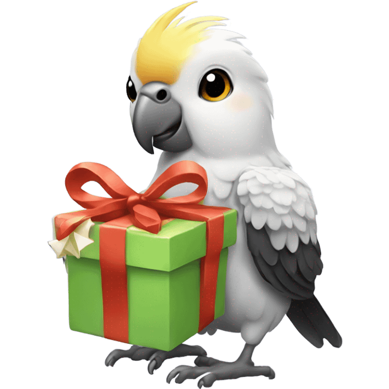 cockatiel holding gift emoji