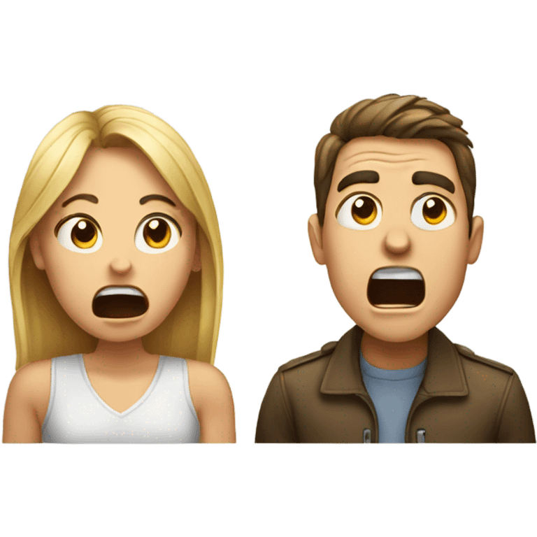 girl yelling at guy emoji