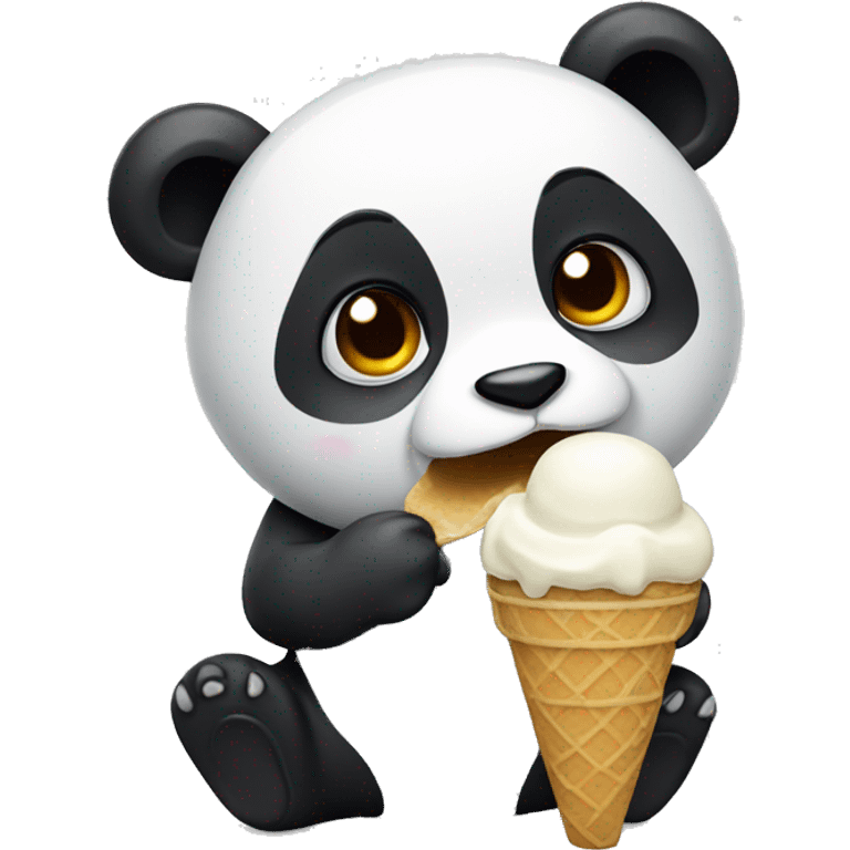 Panda eating ice cream emoji