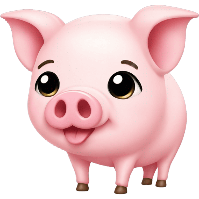 Kawaii style pig  emoji