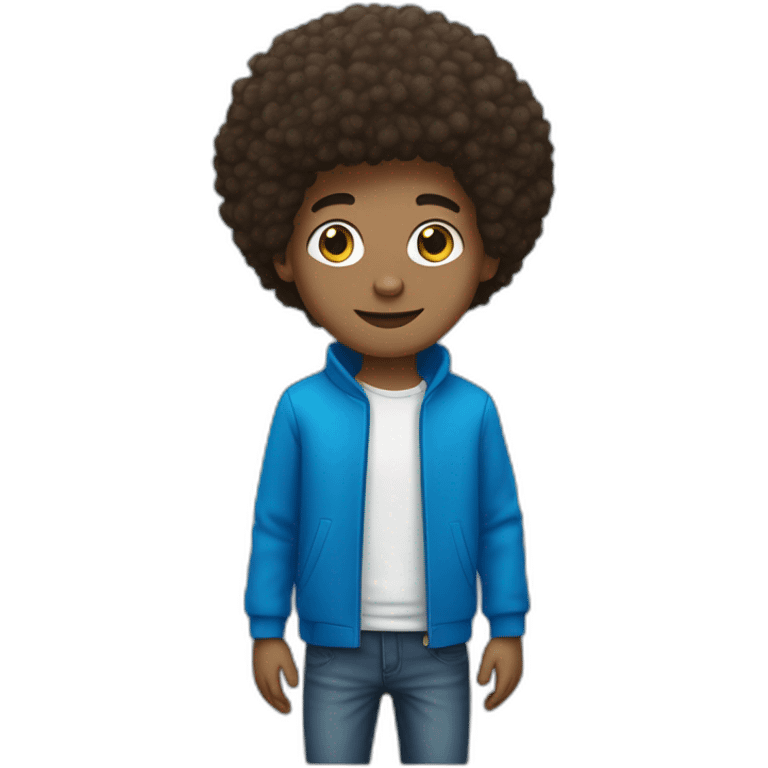 Un jeune homme français avec les cheveux bleu afro emoji