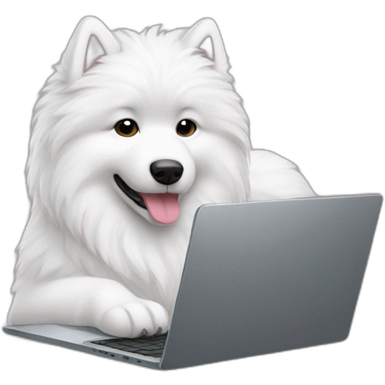 samoyed-working-on-laptop emoji