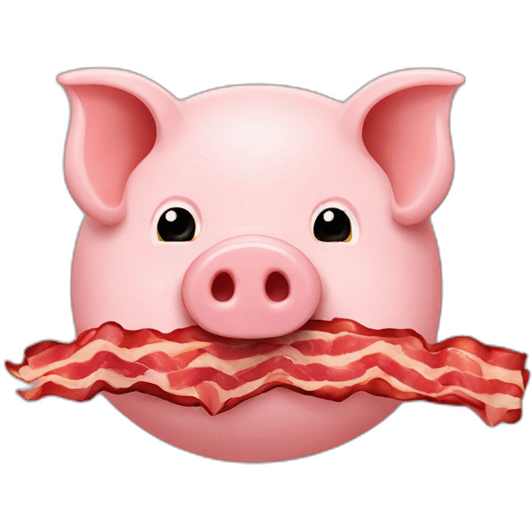 pig cuted and bacon inside emoji