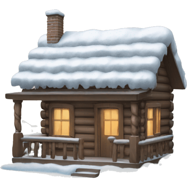 snow-covered wooden house emoji