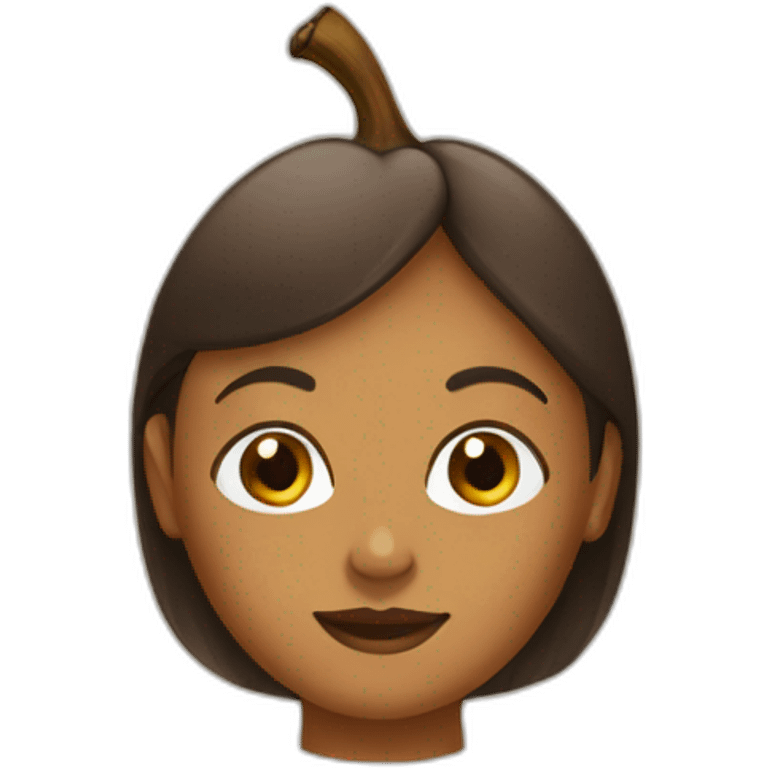 Brown girl head pear shape emoji