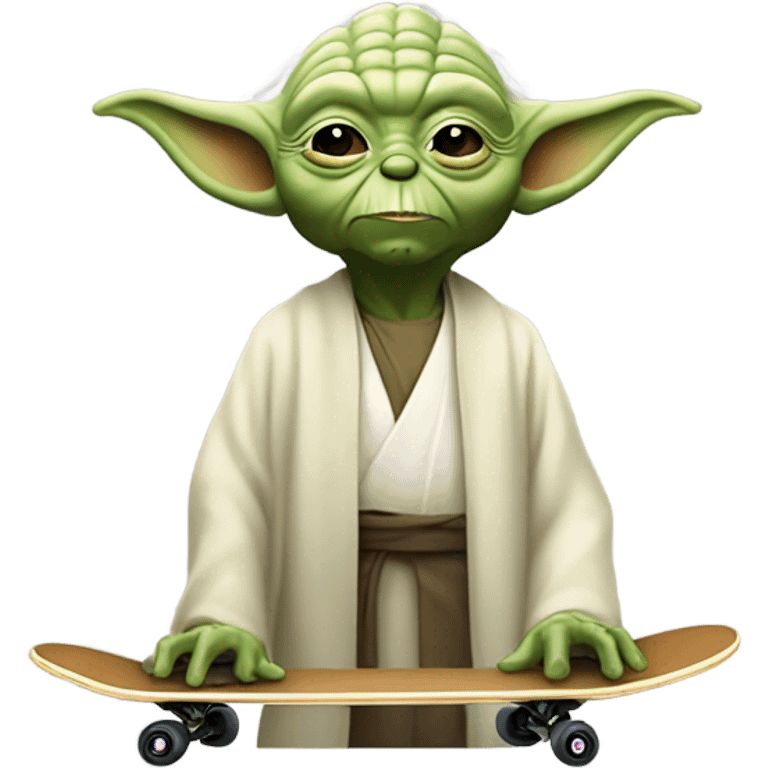 Maitre yoda qui fais du skateboard simplifier emoji