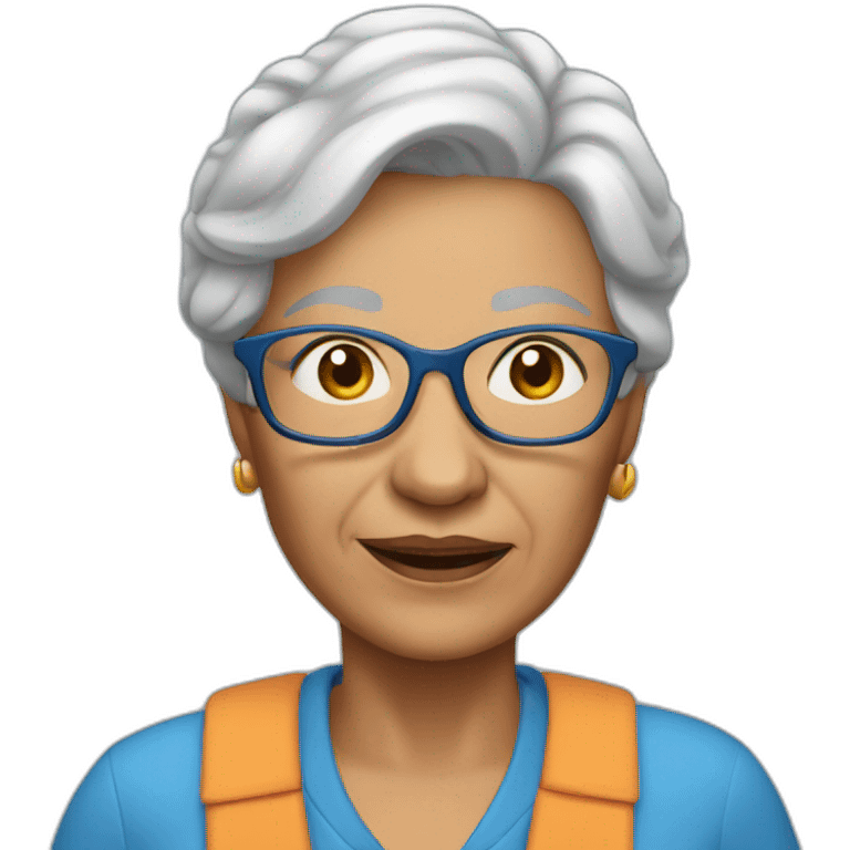 full grandmother in blue trousers emoji