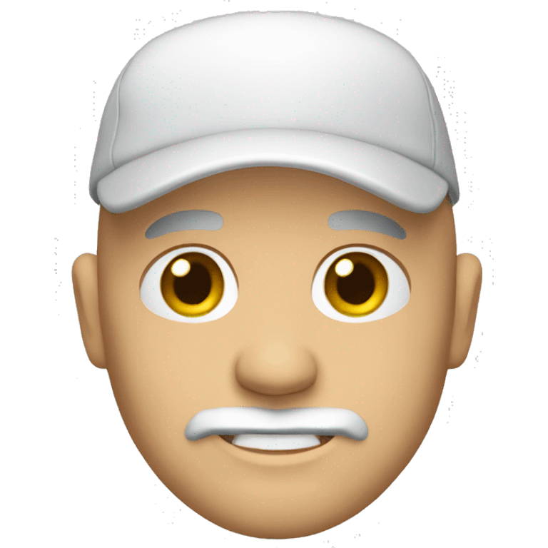 white bald man with a beard wearing a cap emoji