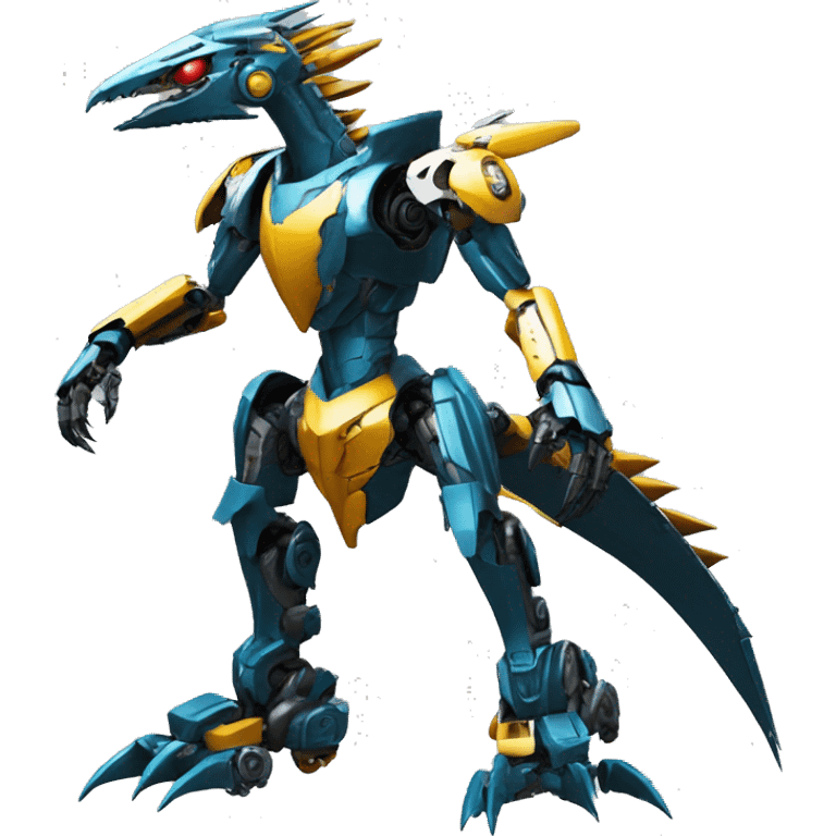 mechanical spiky Medabot-raptor-dragon-Bionicle-mecha full body emoji