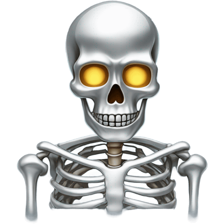 Skeleton made out of chrome emoji