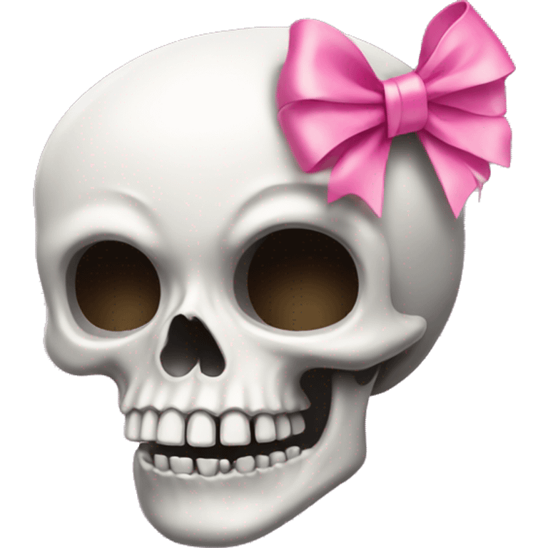 Skull with a pink bow emoji