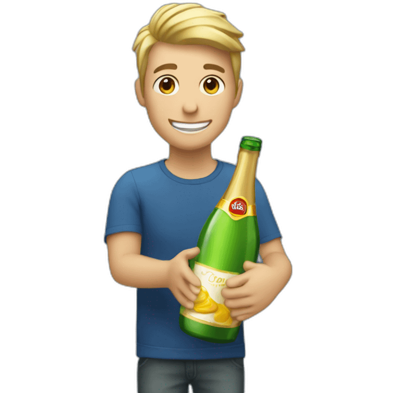 Persona celebrando con botella de champán  emoji