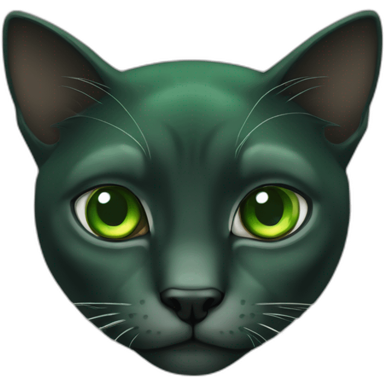 crea un emoji de un gato negroo con ojos verdes emoji