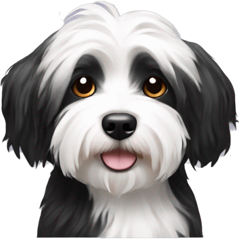 Black and white havanese emoji