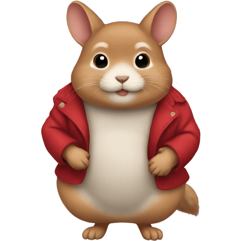 Red chinchilla coat emoji