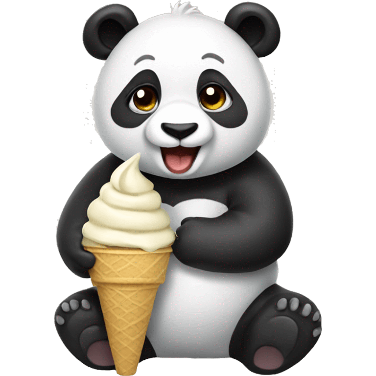 Panda eating ice cream emoji