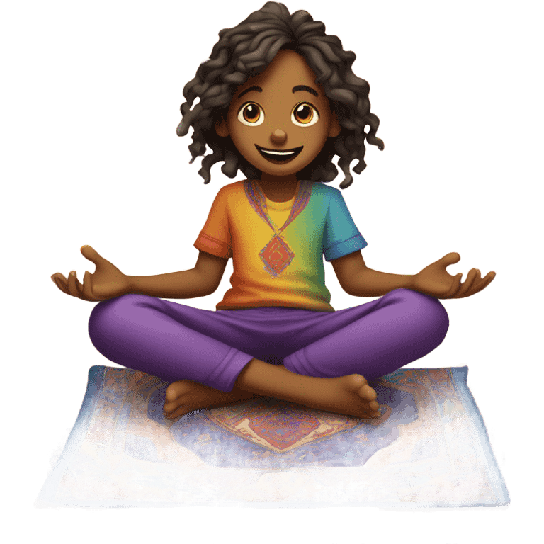 Kid on a magic carpet emoji