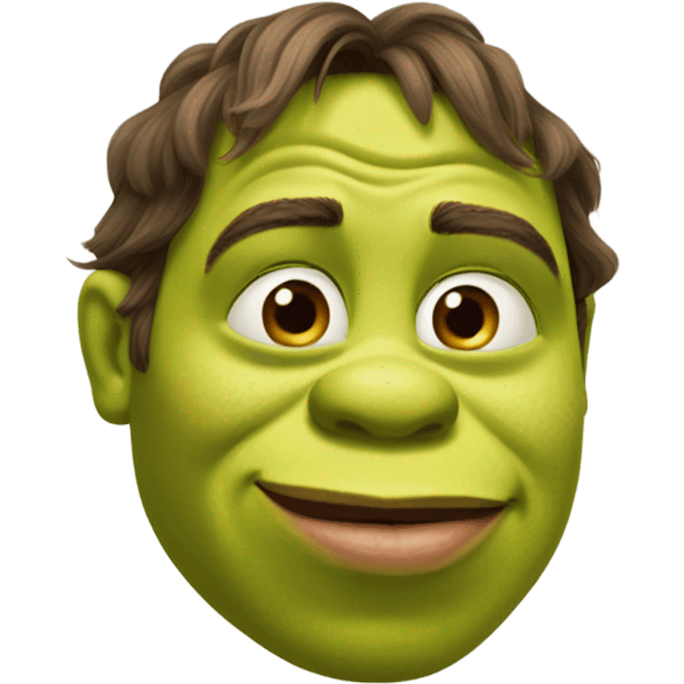 Shrek doing kissy face emoji