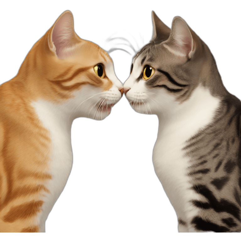 Two cats kissing emoji