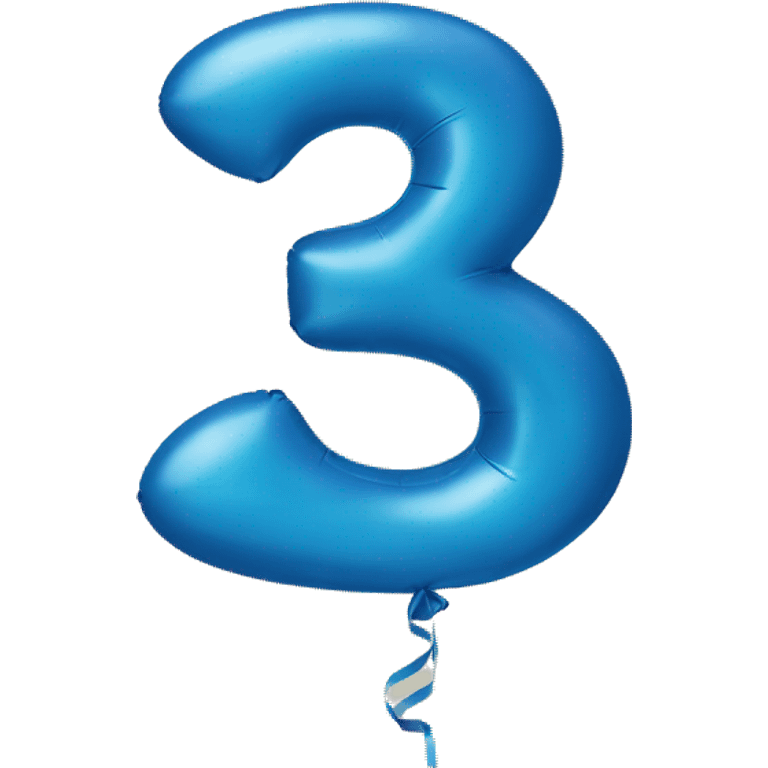 blue balloon shaped number 3 emoji