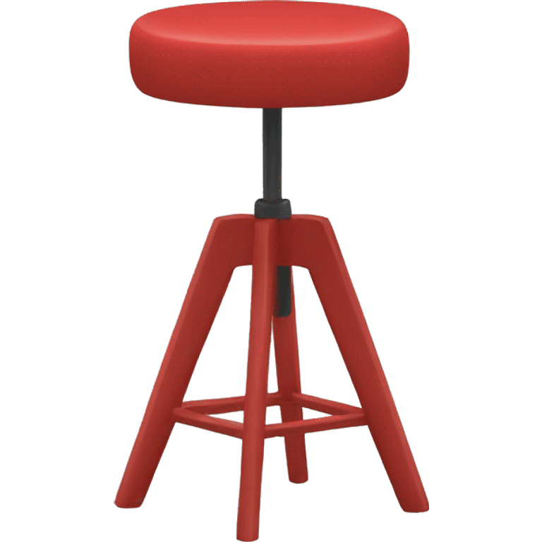 All Red short round stool emoji