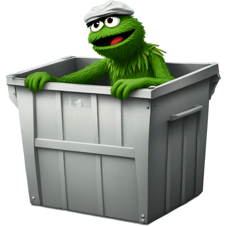 Oscar the grouch in a dumpster emoji